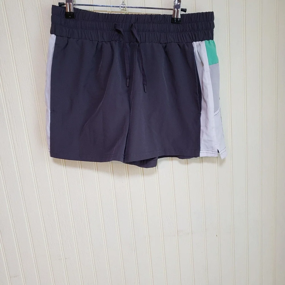 Fila‎ Swim Trunks Mens Medium Gray Colorblock Elastic Waist Quick Dry Shorts